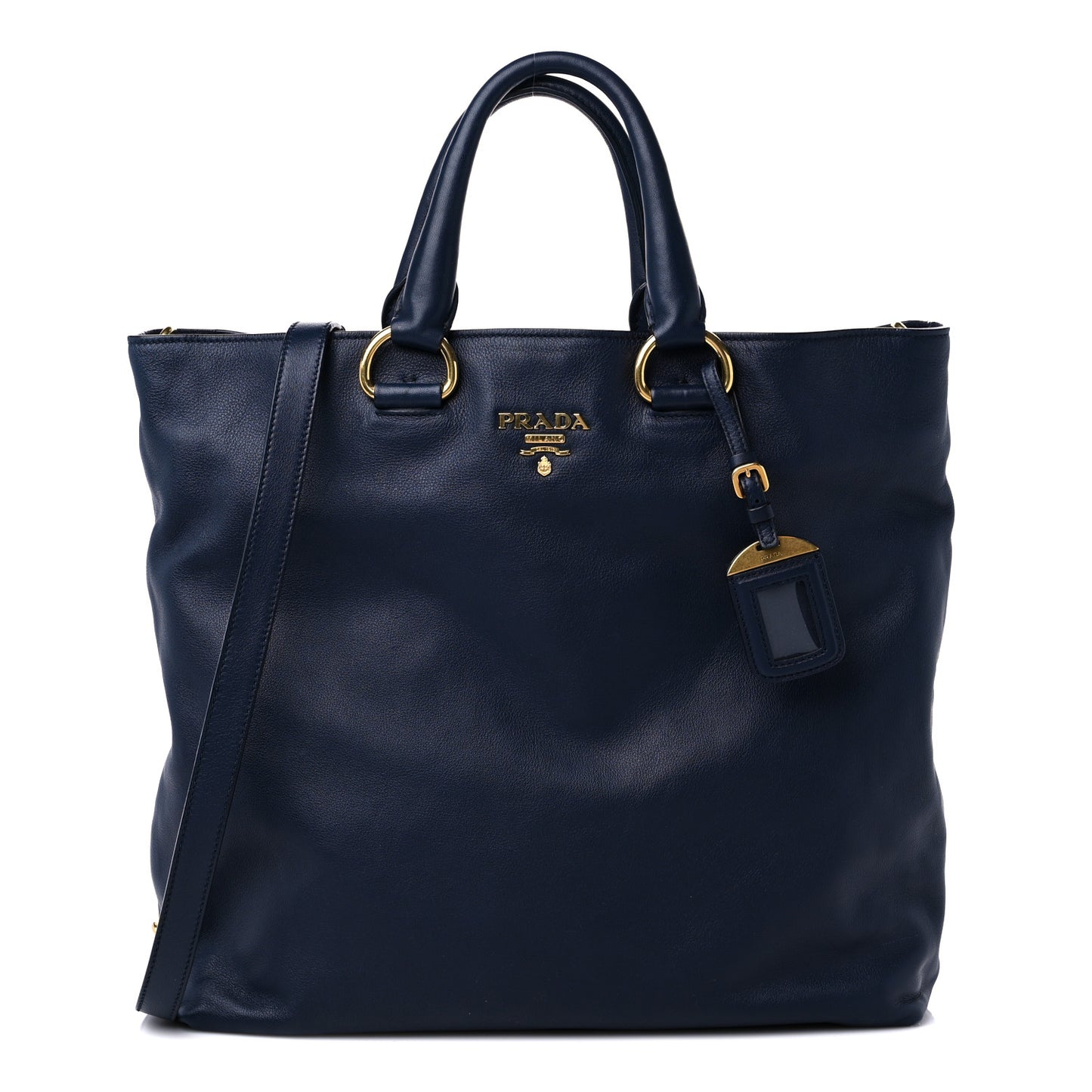 Soft Calf Shopping Tote Bluette