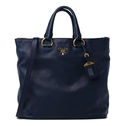 Prada Soft Calf Shopping Tote Bluette 1 of 10