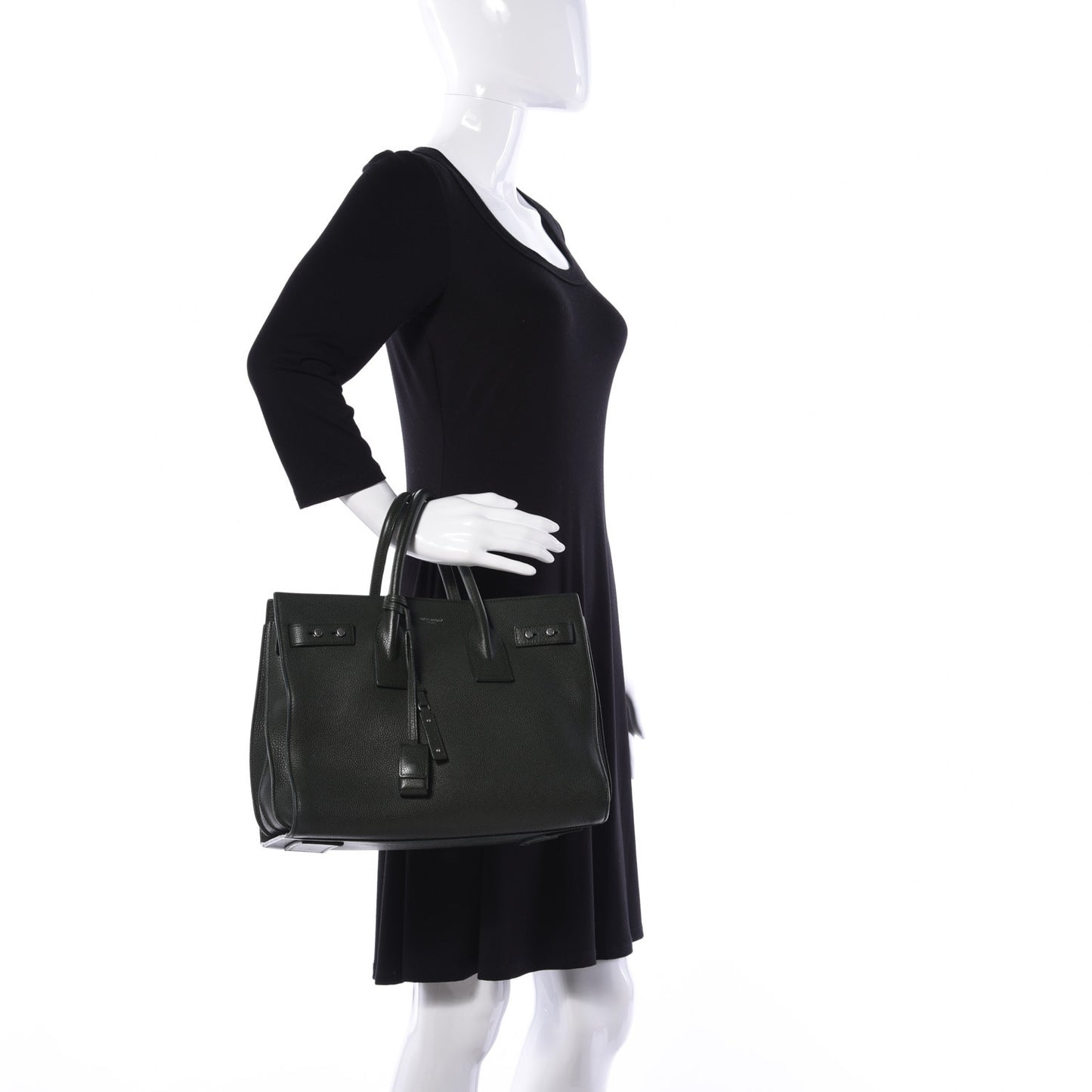 Grained Calfskin Small Supple Sac De Jour Dark Vert