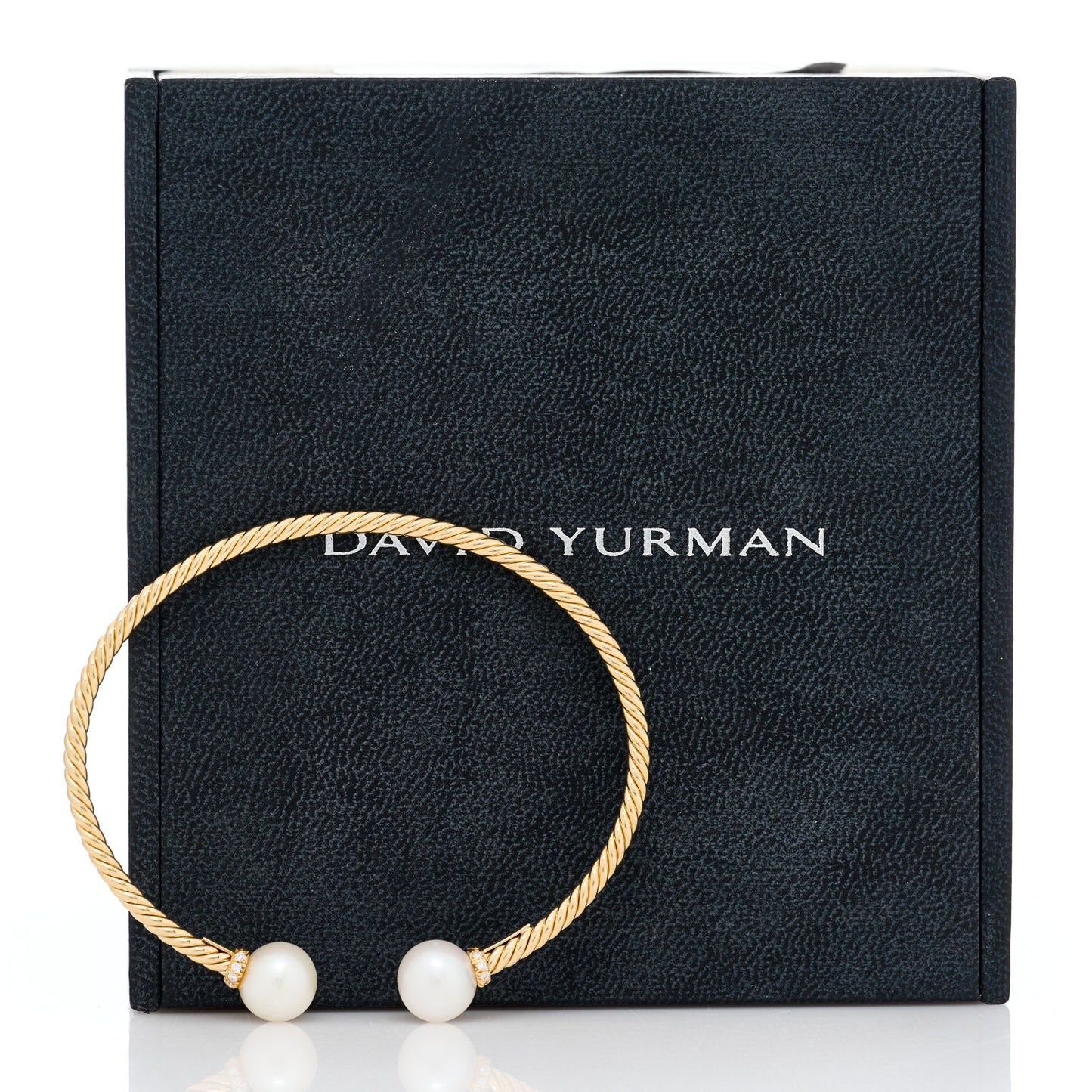 18K Yellow Gold Diamond Pearl 8.5mm Solari Bracelet