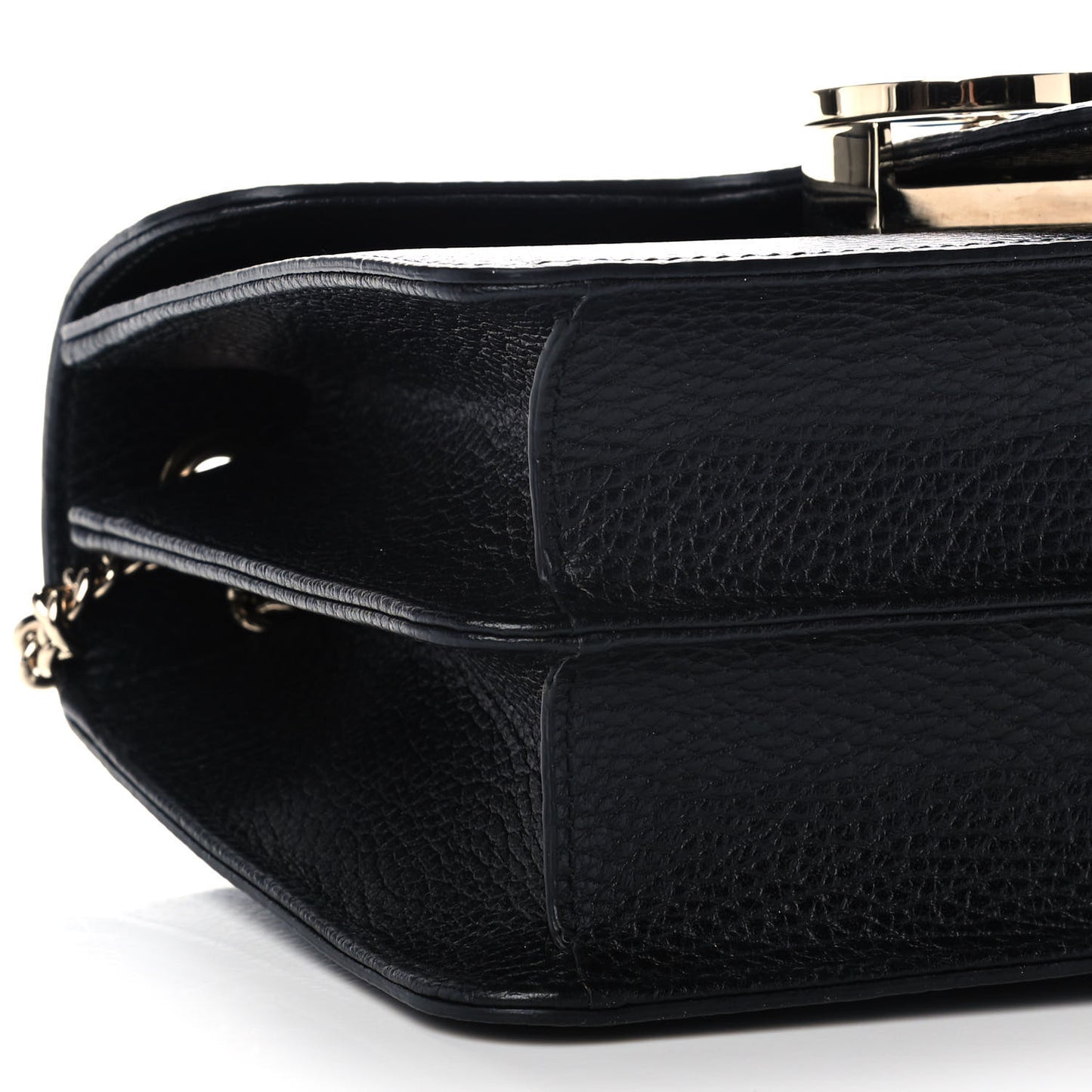 Dollar Calfskin Small Interlocking G Shoulder Bag Black