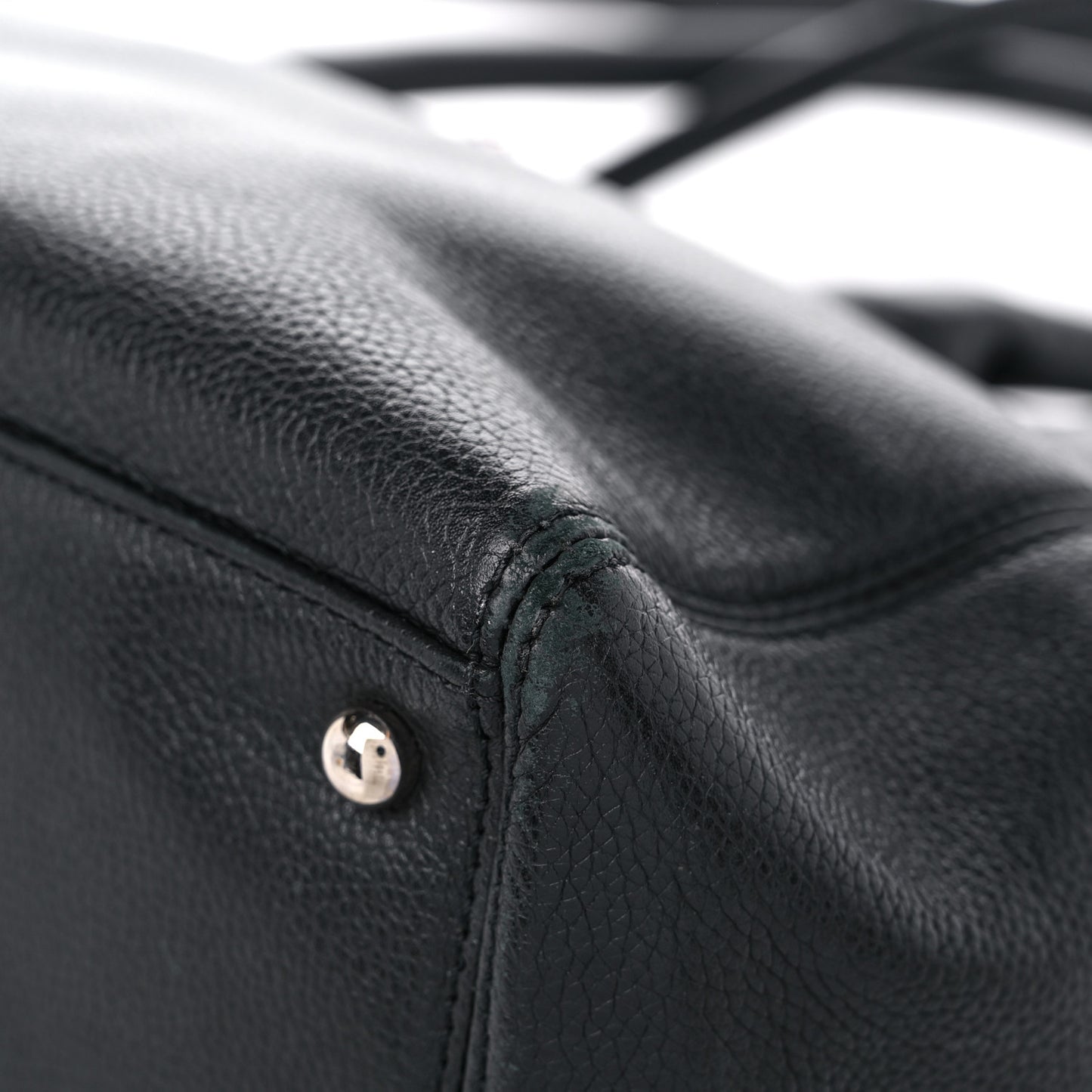 Calfskin Cerf Executive Shopper Tote Black