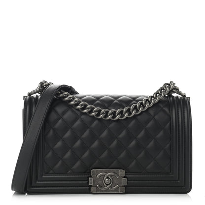 Chanel Calfskin Quilted Medium Boy Flap Black 1 of 12