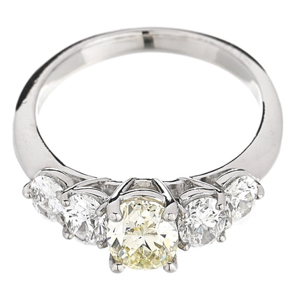 Parker & West by FASHIONPHILE Platinum Yellow Diamond 1.71ctw Five Stone Ring 51 5.75 7 of 10