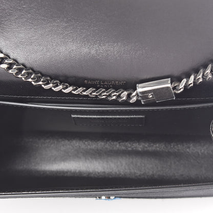 Saint Laurent Suede Star Studded Monogram Small Kate Satchel Black 4 of 9