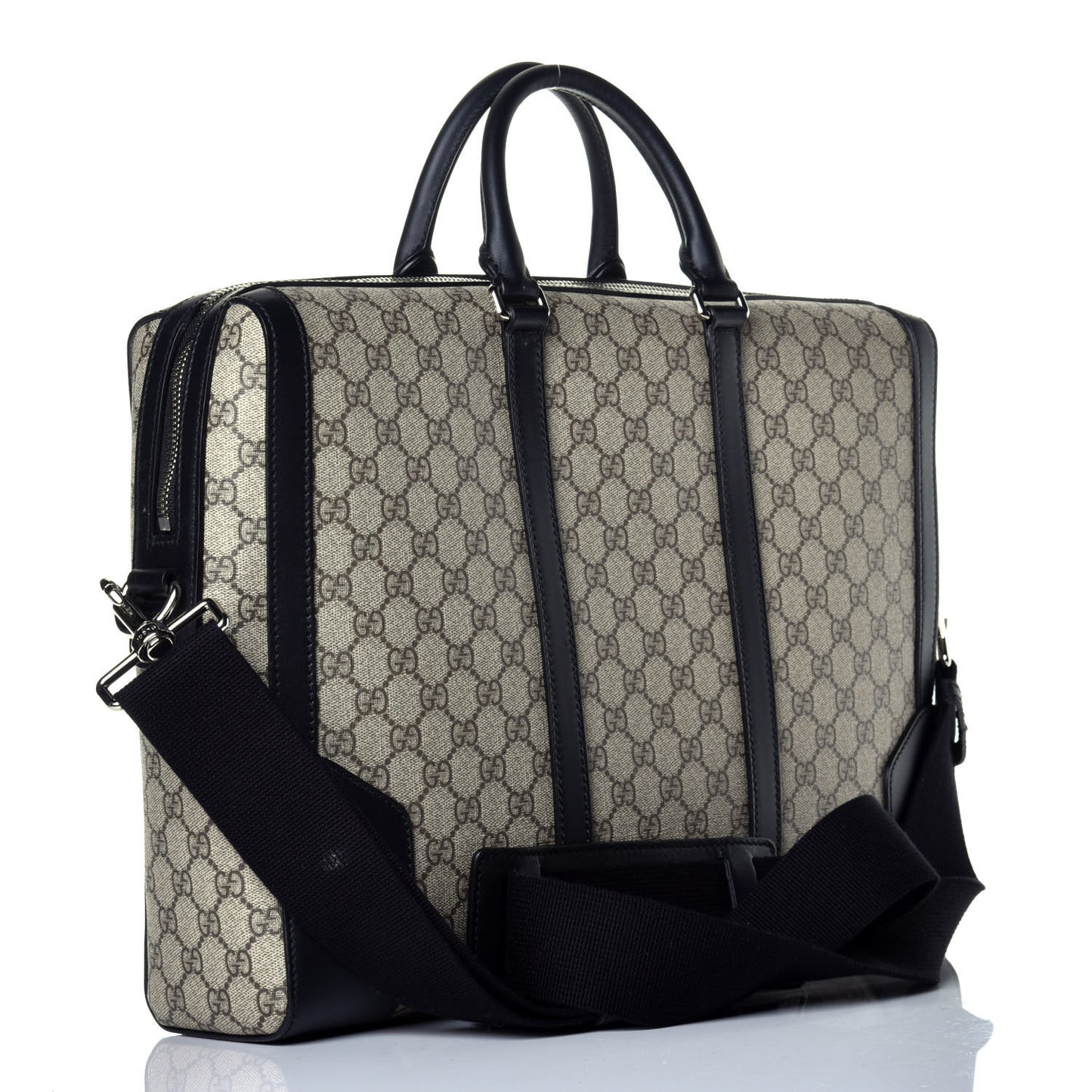 GG Supreme Monogram Eden Briefcase Black