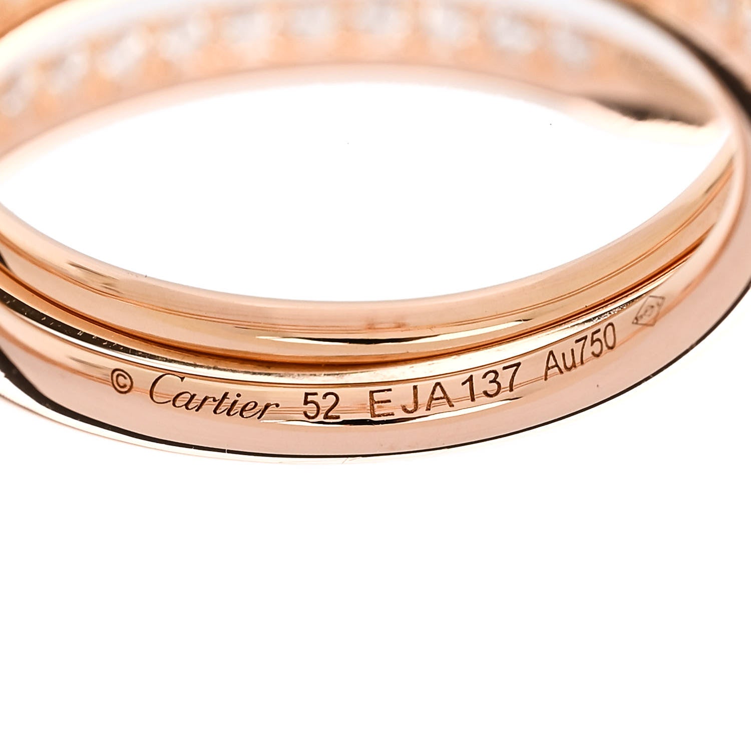 Cartier 18K Pink Gold Diamond Double Juste Un Clou Paved Ring 52 6 4 of 4