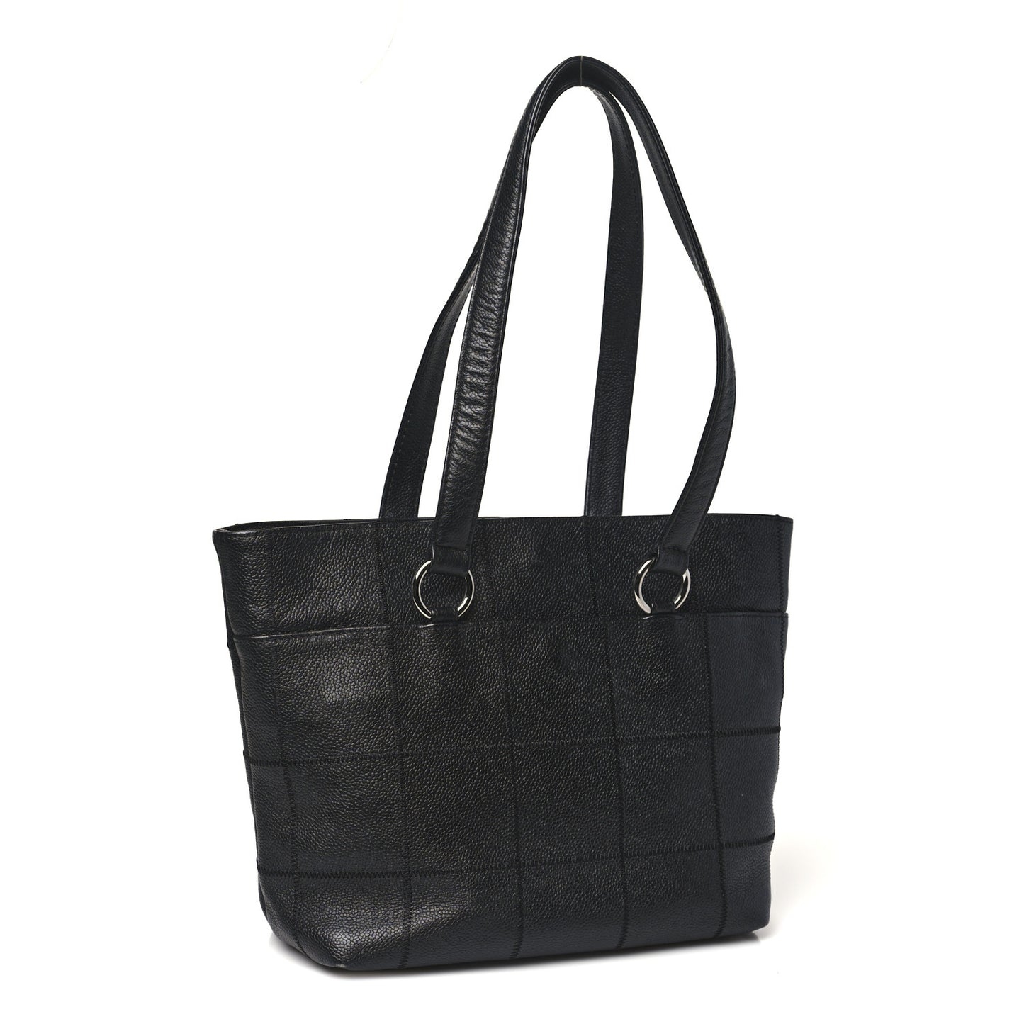 Caviar Square Stitched Tote Black