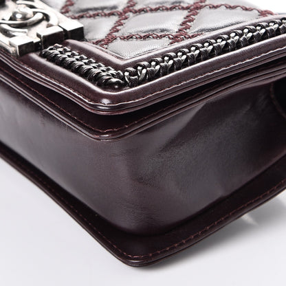 Chanel Goatskin Quilted Small Boy Handle Flap Burgundy 10 of 10