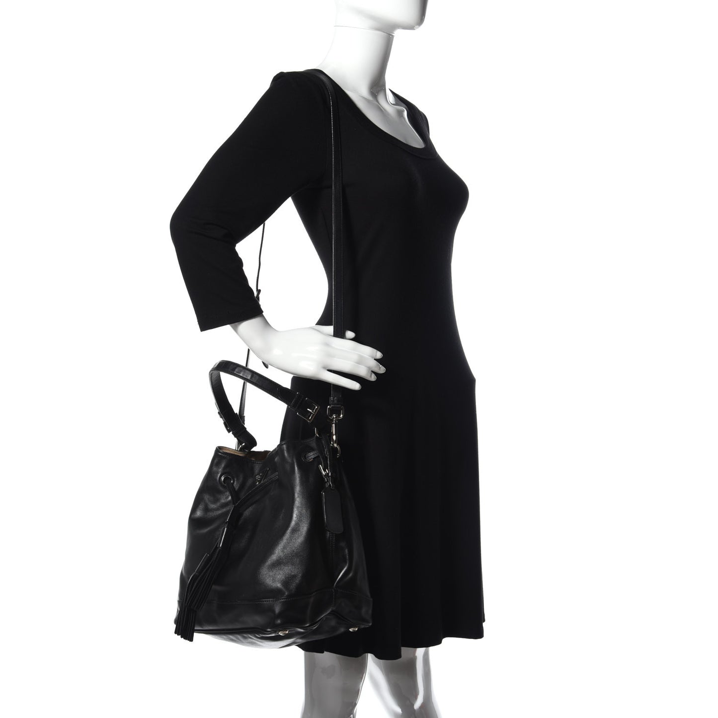 Soft Calfskin Bucket Bag Black