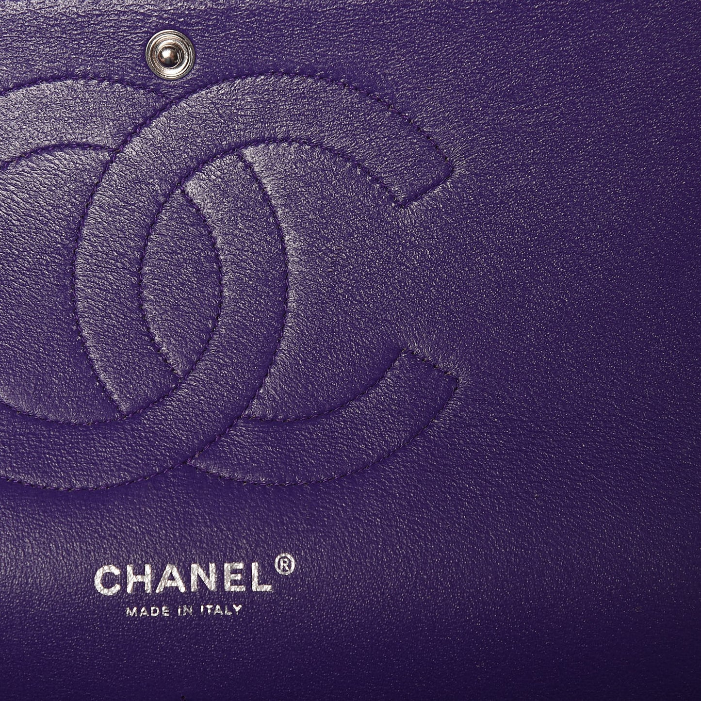 Patent Calfskin Quilted Jumbo Double Flap Purple