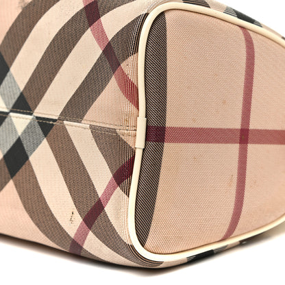 Burberry Supernova Check Patent Mini Chester Bowling Bag White 8 of 24