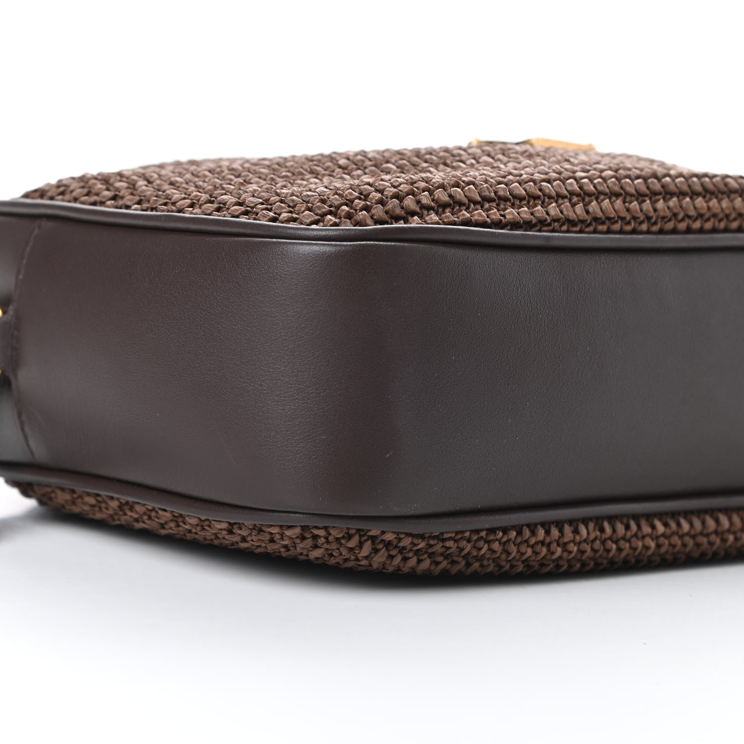 Saint Laurent Raffia Canvas Monogram Lou Camera Bag Dark Chocolate 9 of 10