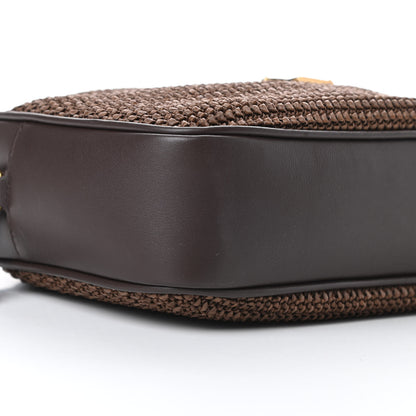 Saint Laurent Raffia Canvas Monogram Lou Camera Bag Dark Chocolate 9 of 10