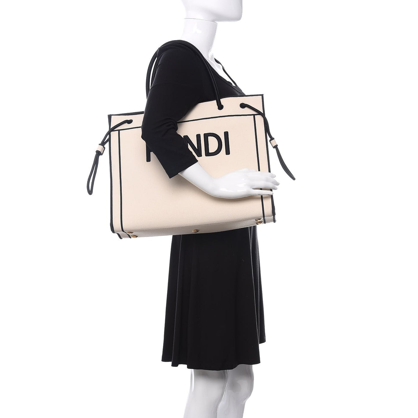 Canvas Logo Large Shopping Tote Grezzo Black