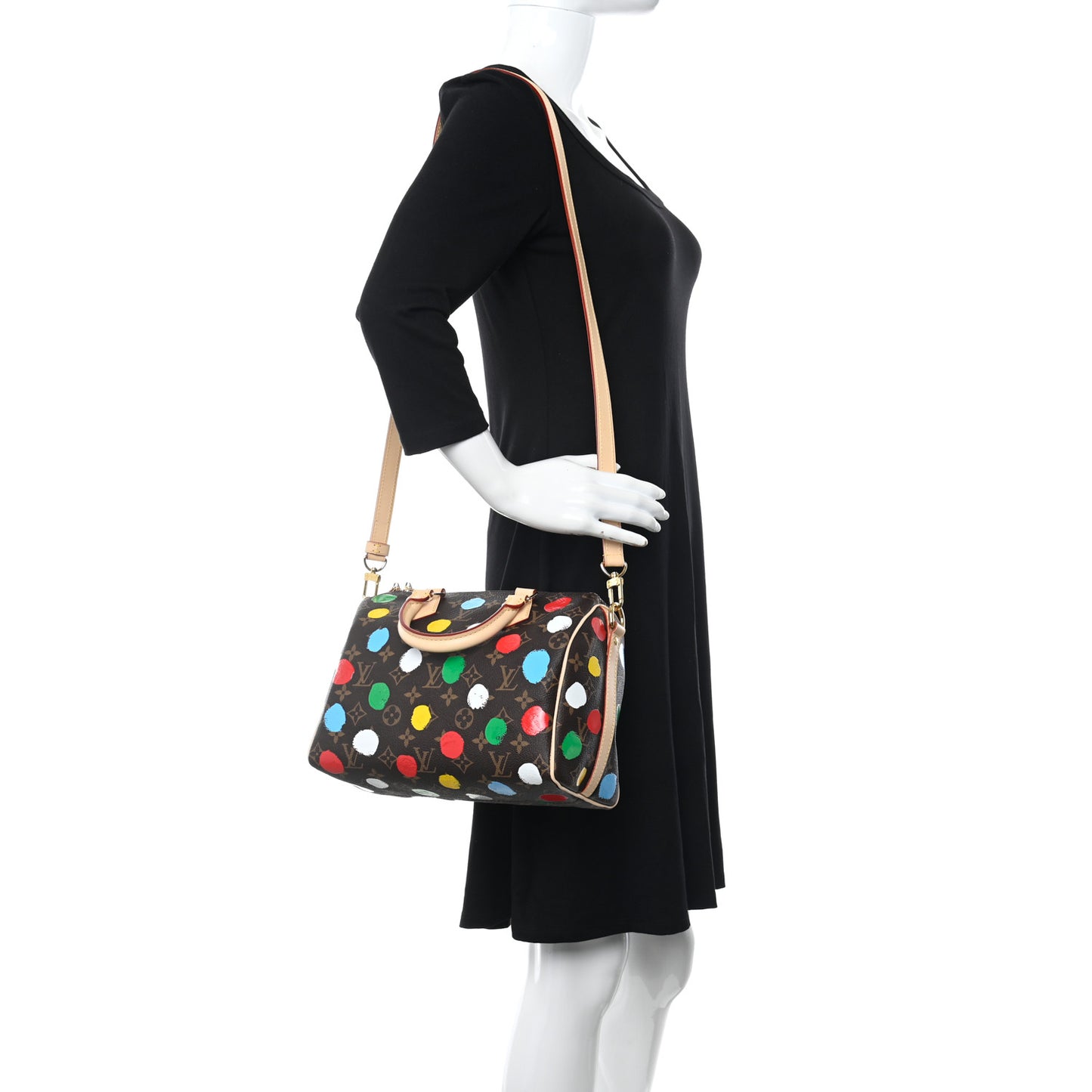 LV X YK Monogram Speedy Bandouliere 25 Multicolor