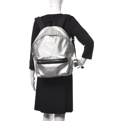 Saint Laurent Nylon Metallic Hunting Backpack Silver 2 of 17