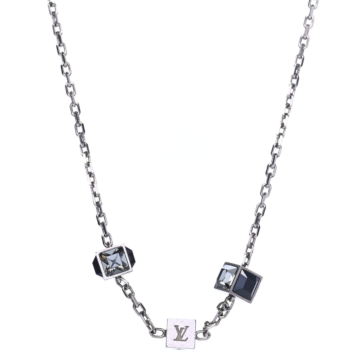 Louis Vuitton Swarovski Gamble Short Necklace Silver 1 of 4