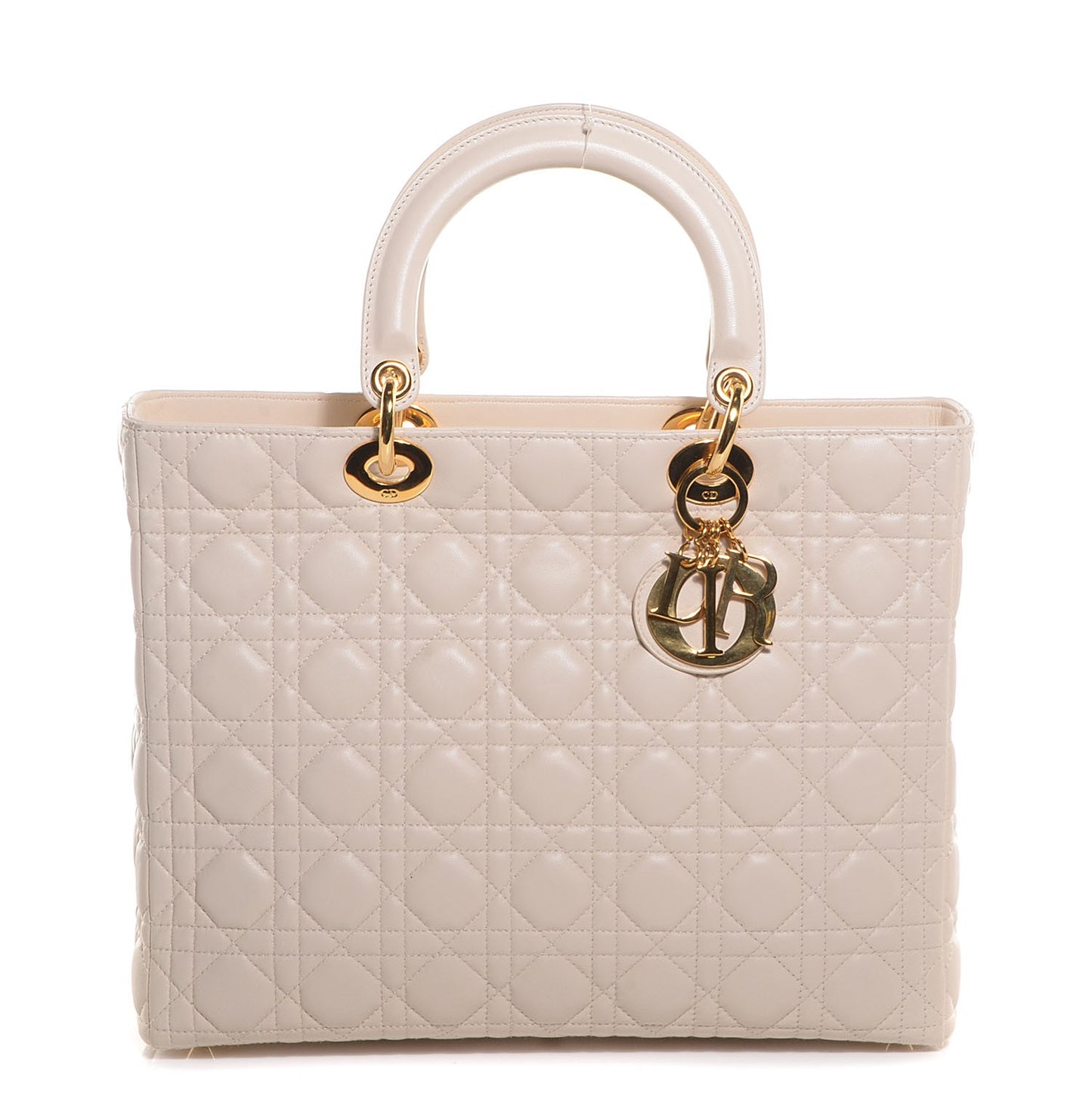 Lambskin Cannage Large Lady Dior Beige