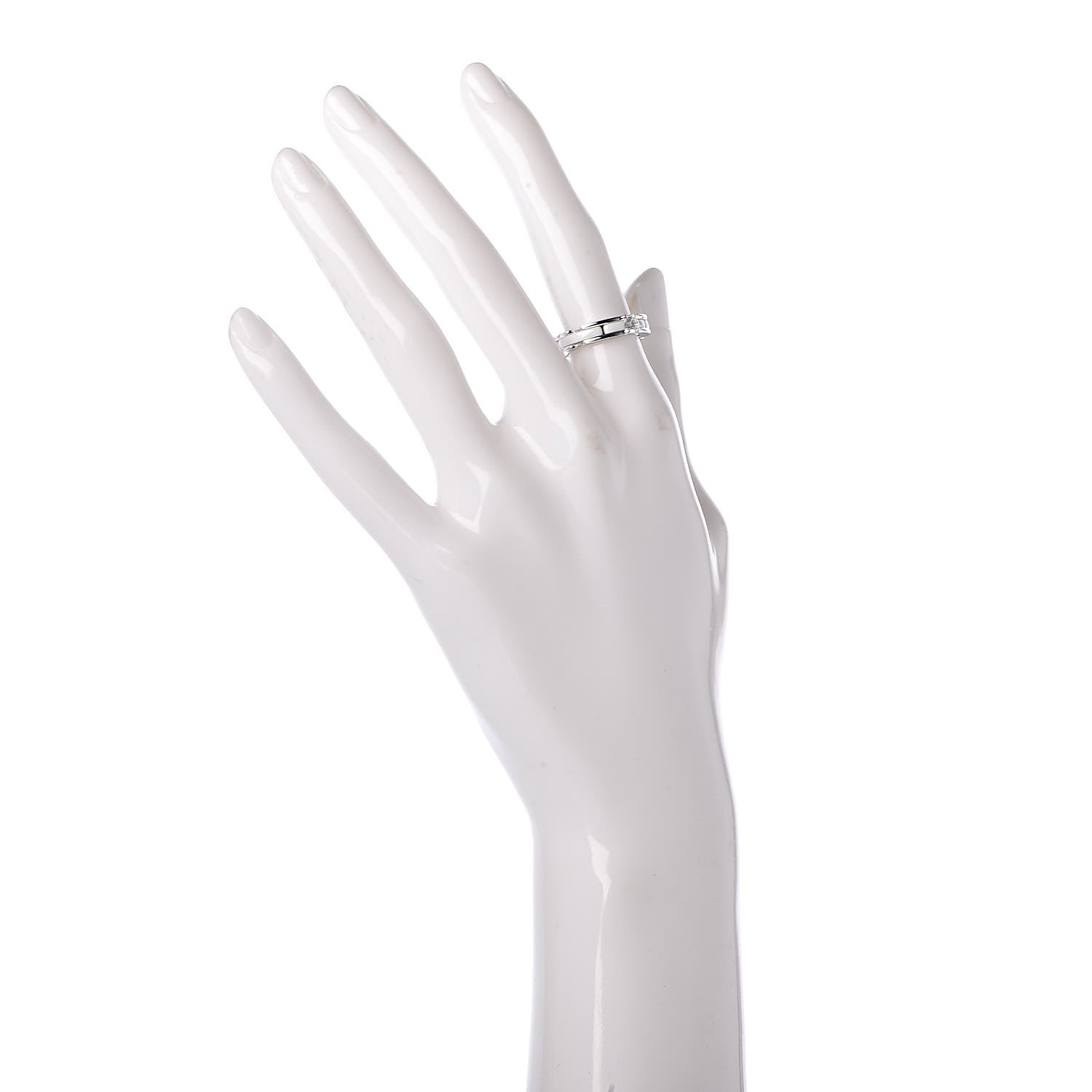 Chanel 18K White Gold Ceramic Diamond Slim Ultra Ring 49 4.75 White 2 of 11