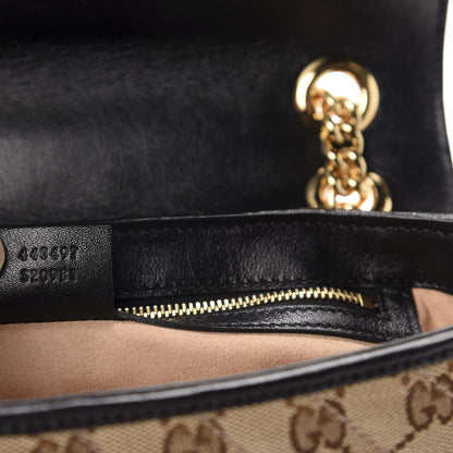 Gucci Monogram Matelasse Diagonal Small GG Marmont Shoulder Bag Beige Black 9 of 10