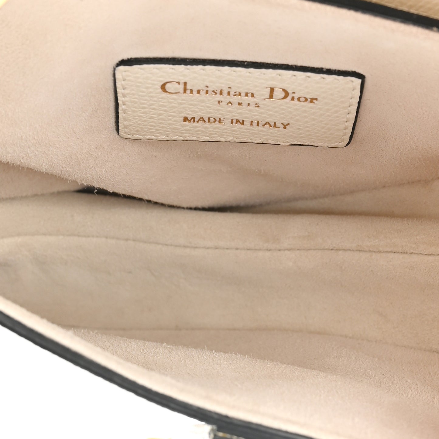 Grained Calfskin Mini Saddle Bag White