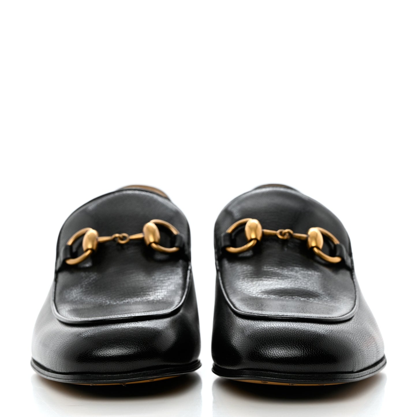 Goatskin Womens Horsebit Mid-Heel Loafers 37 Black