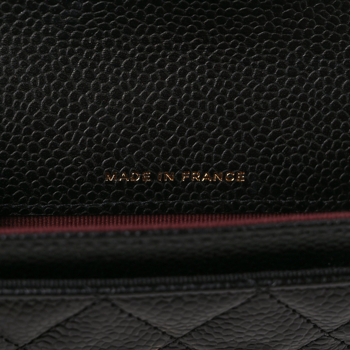 Caviar Quilted Flap Card Holder Wallet Black