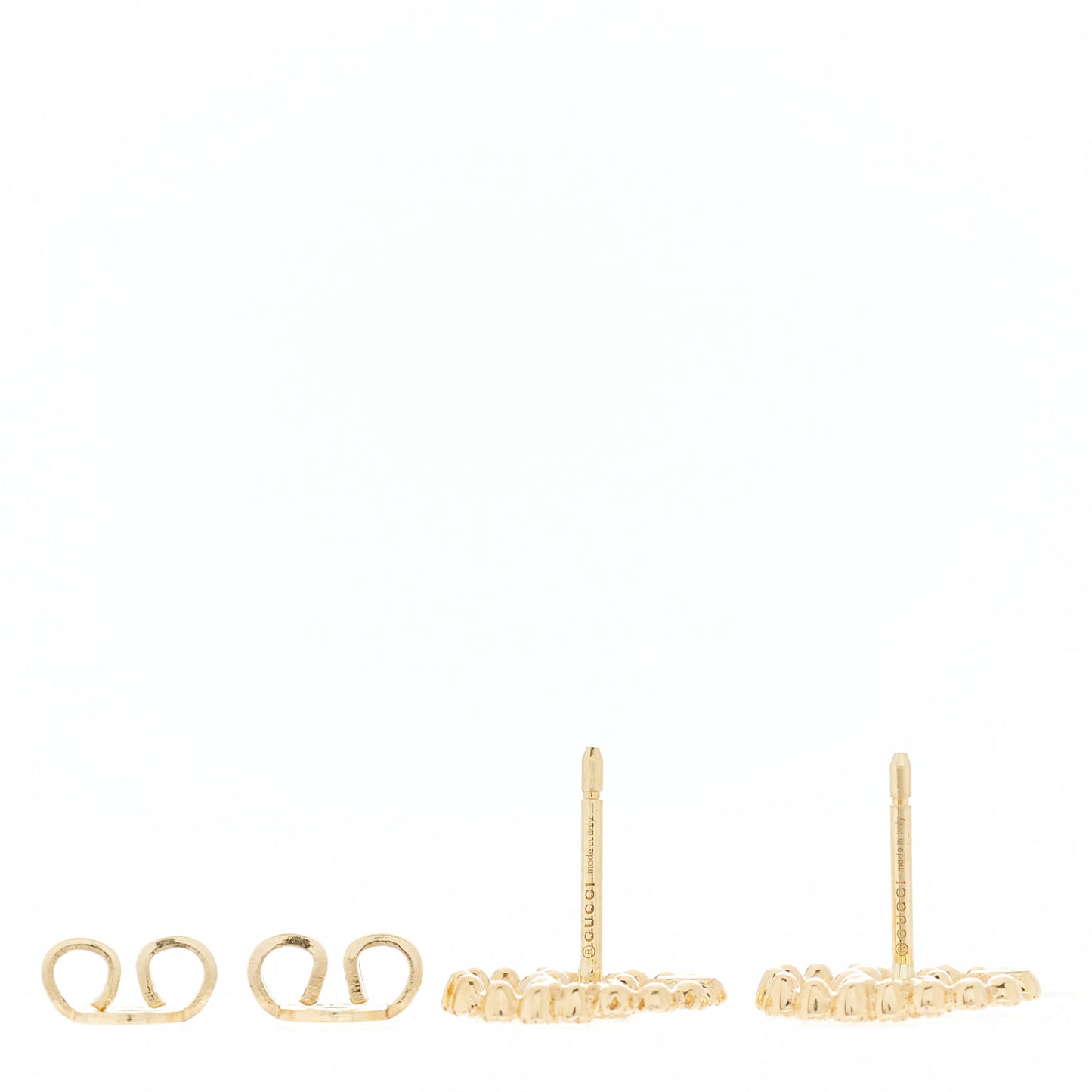 18K Yellow Gold Diamond Running G Earrings