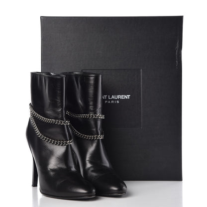 Saint Laurent Calfskin Debbie 100 Ankle Boots 38 Black 14 of 14