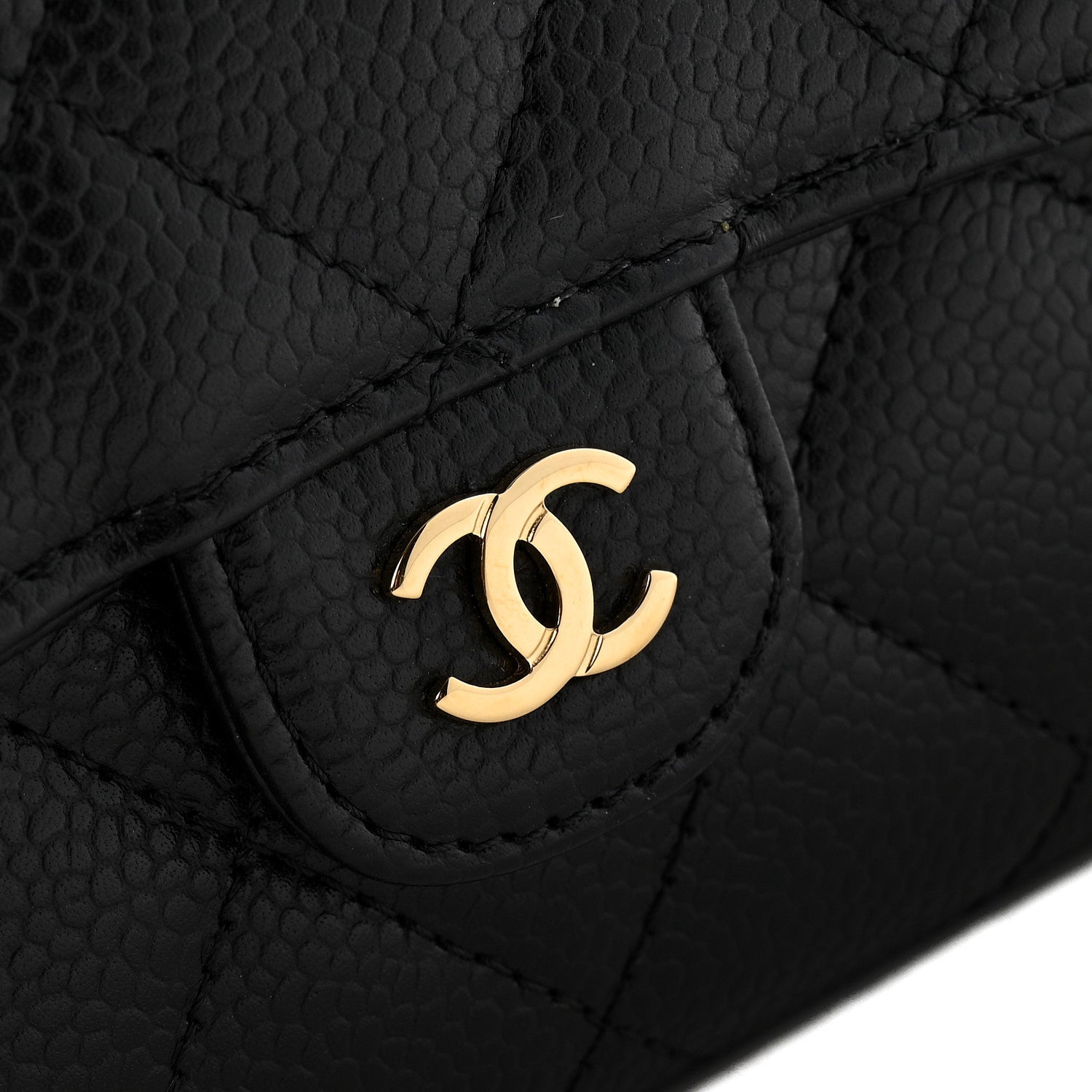 Chanel Caviar Quilted Large Gusset Flap Wallet Black 10 of 11
