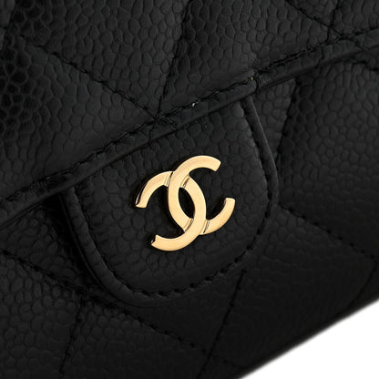 Chanel Caviar Quilted Large Gusset Flap Wallet Black 10 of 11