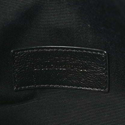 Saint Laurent Grain De Poudre Matelasse Chevron Monogram Envelope Clutch Black 7 of 10