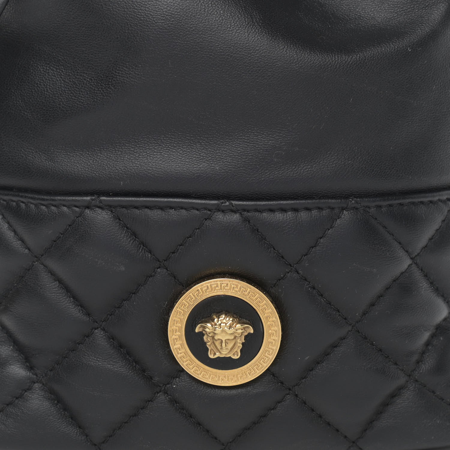 Versace Nappa Quilted Medusa Bucket Bag Black 8 of 10