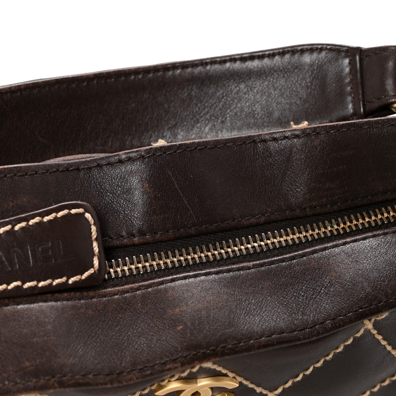 Chanel Calfskin Wild Stitch Hobo Brown 12 of 16