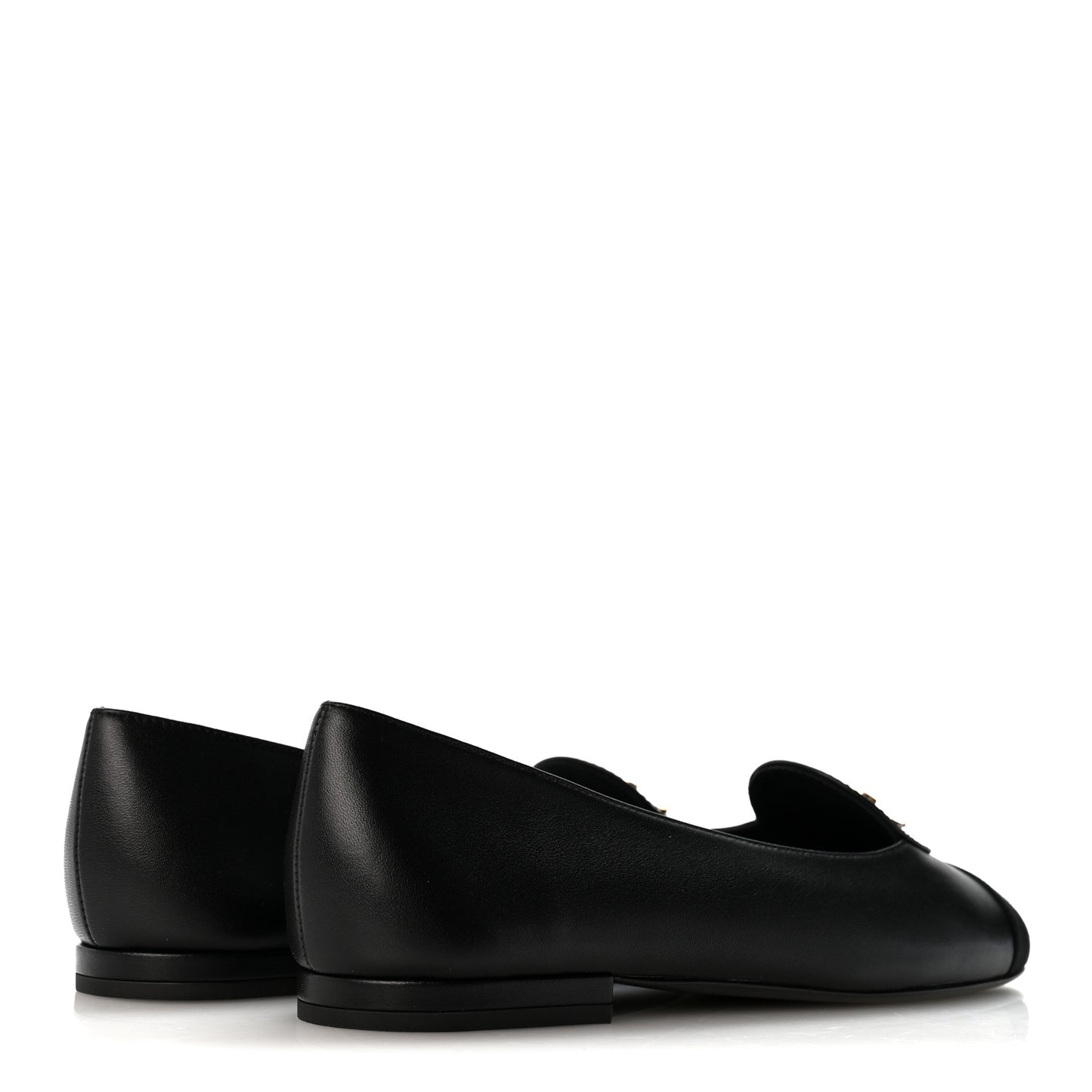 Calfskin Grosgrain Cap Toe CC Moccasin Loafers 37 Black