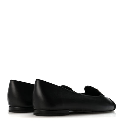 Chanel Calfskin Grosgrain Cap Toe CC Moccasin Loafers 37 Black 5 of 10