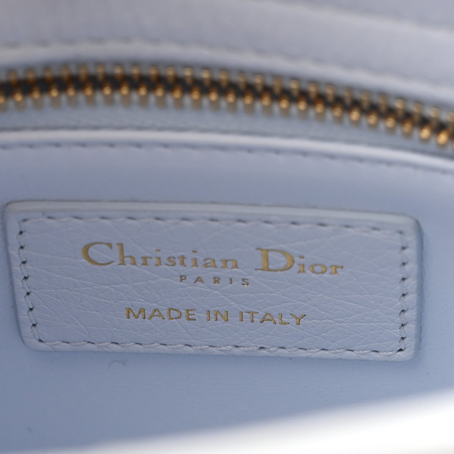 Ostrich Mini Lady Dior Light Blue