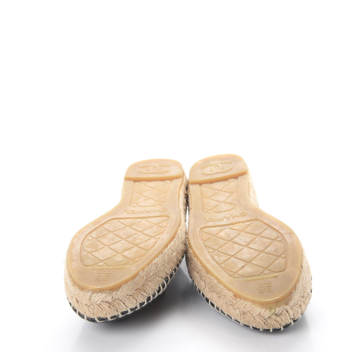 Chanel Lambskin CC Espadrilles 35 Navy Black 7 of 12