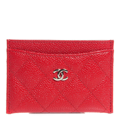 Chanel Caviar Quilted Card Holder Dark Red 1 of 7