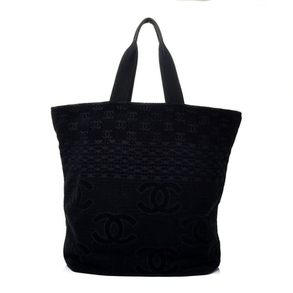 Chanel Terry Cotton CC Tote Black 1 of 9