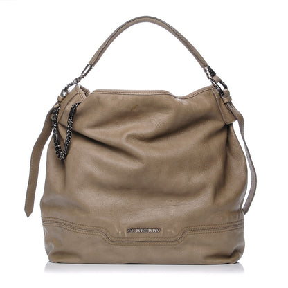 Burberry Grainy Calfskin Chain Hobo Taupe 1 of 18