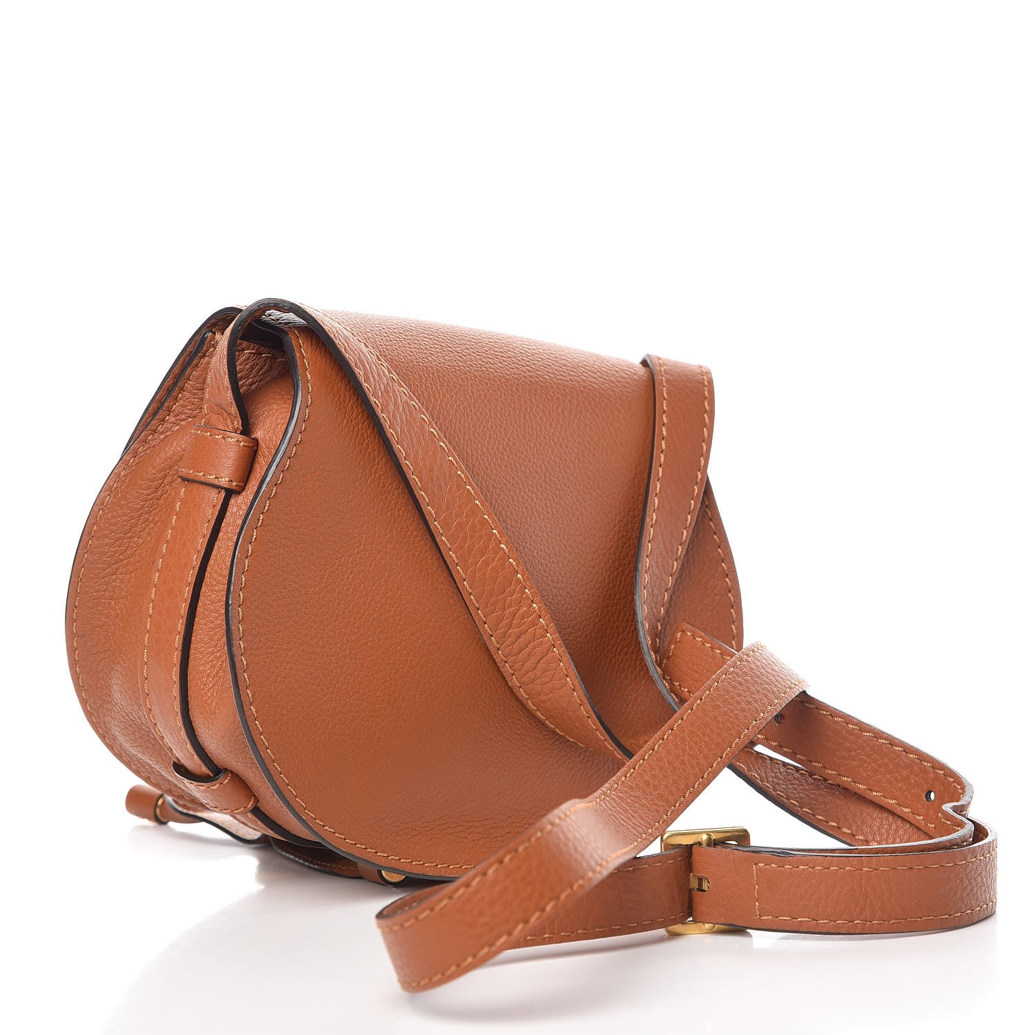 Chloe Calfskin Mini Marcie Round Crossbody Bag Tan 3 of 11
