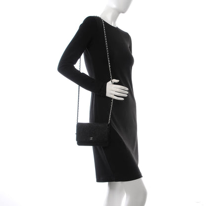 Chanel Suede Wallet on Chain WOC Black 2 of 8