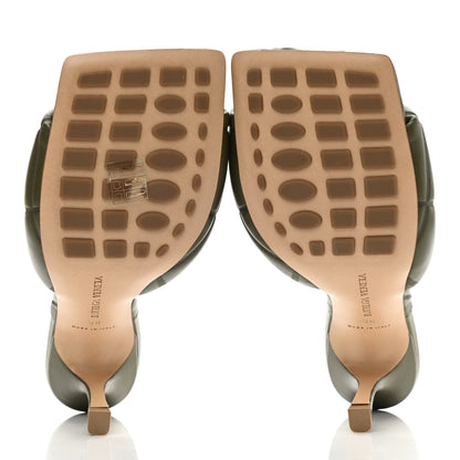 Bottega Veneta Nappa Quilted Rubber Lido Mule Sandals 38 Khaki 5 of 7