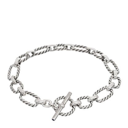 David Yurman Sterling Silver Blue Sapphire 9.5mm Cushion Link Bracelet 2 of 4