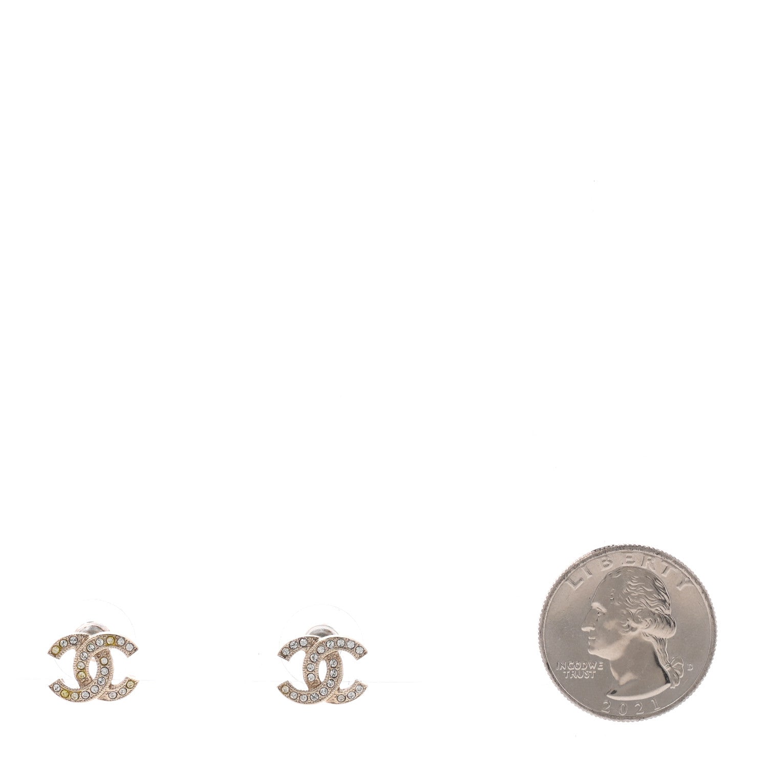 Chanel Metal Textured CC Earrings Gold 3 of 10