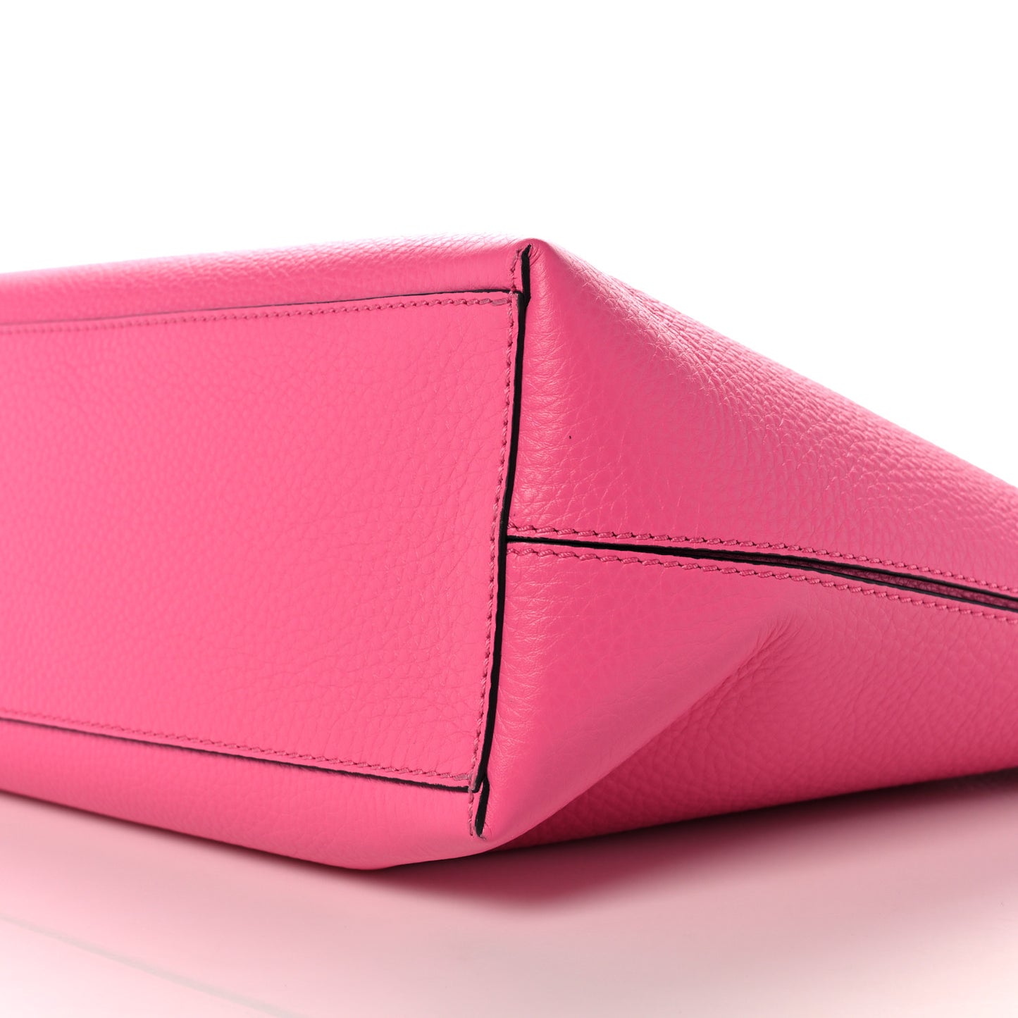 Grained Calfskin Rockstud Shoulder Tote Feminine Pink
