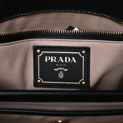 Prada Saffiano Lux Frame Satchel Black 6 of 13
