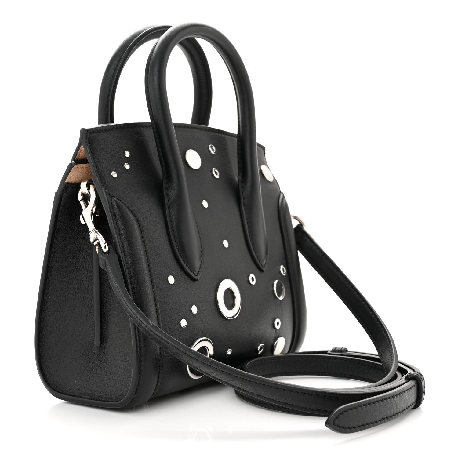 Alexander McQueen Calfskin Studded Mini Heroine 21 Black 3 of 9